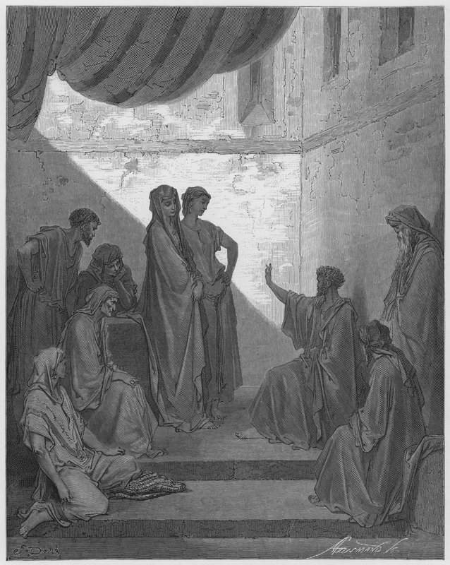 Gustave Dore Bibeln: S Peter i Cornelius hus av Gustave Dore