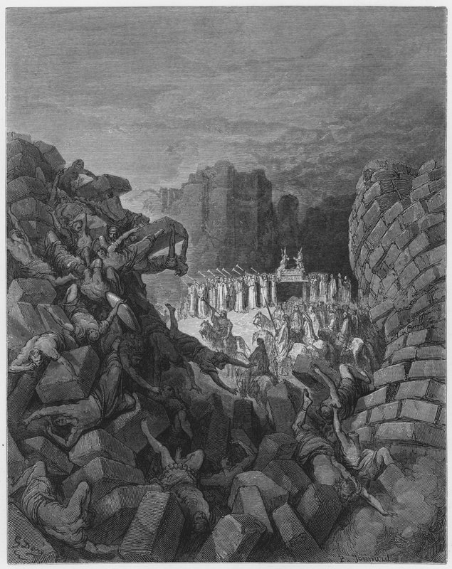 Gustave Dore Bibeln: Jerikos murar faller ner av Gustave Dore