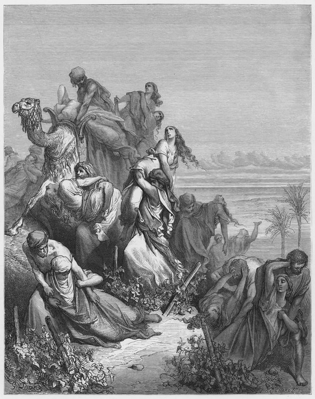 Gustave Dore Bibeln: Benjamins barn bär bort jungfrurna från Jabes-Gilead av Gustave Dore