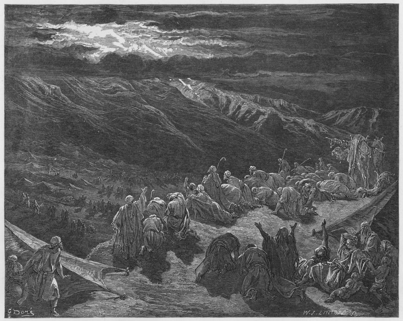Gustave Dore Bibeln: Lagen gavs på Sinai berg av Gustave Dore