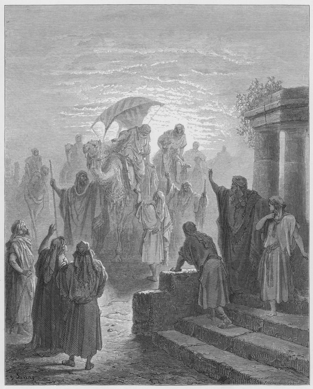 Gustave Dore Bibeln: Mötet mellan Isaac och Rebecka av Gustave Dore