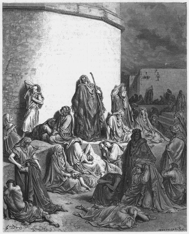 Gustave Dore Bibeln: Folket som sörjer över ruinerna av Jerusalem av Gustave Dore