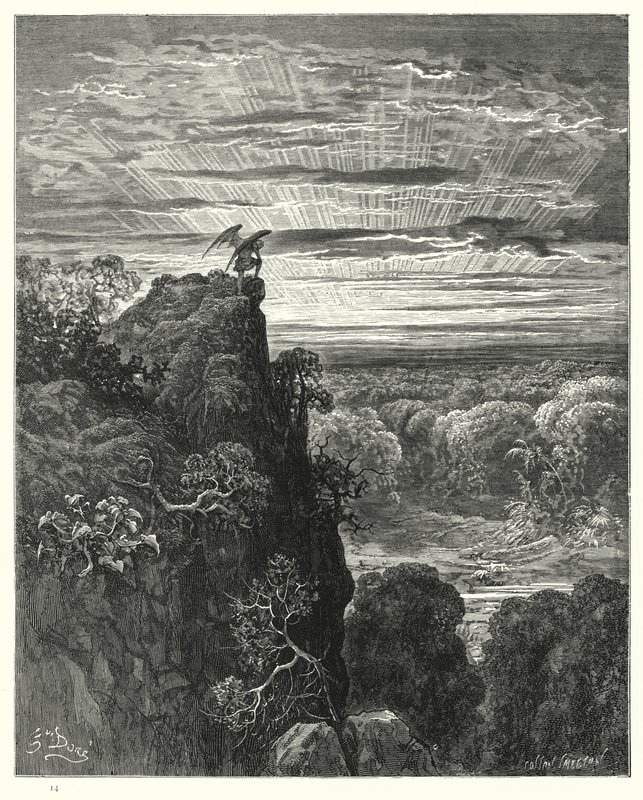 Illustration av Gustave Dore för Miltons Paradise Lost, bok IV, rad 172, 173 av Gustave Dore