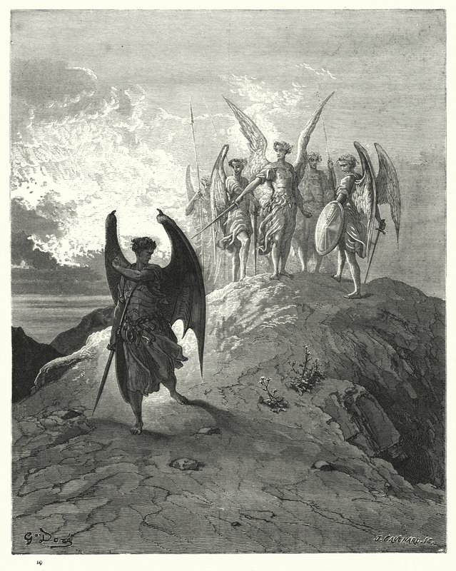 Illustration av Gustave Dore för Miltons Paradise Lost, bok IV, rad 1014, 1015 av Gustave Dore