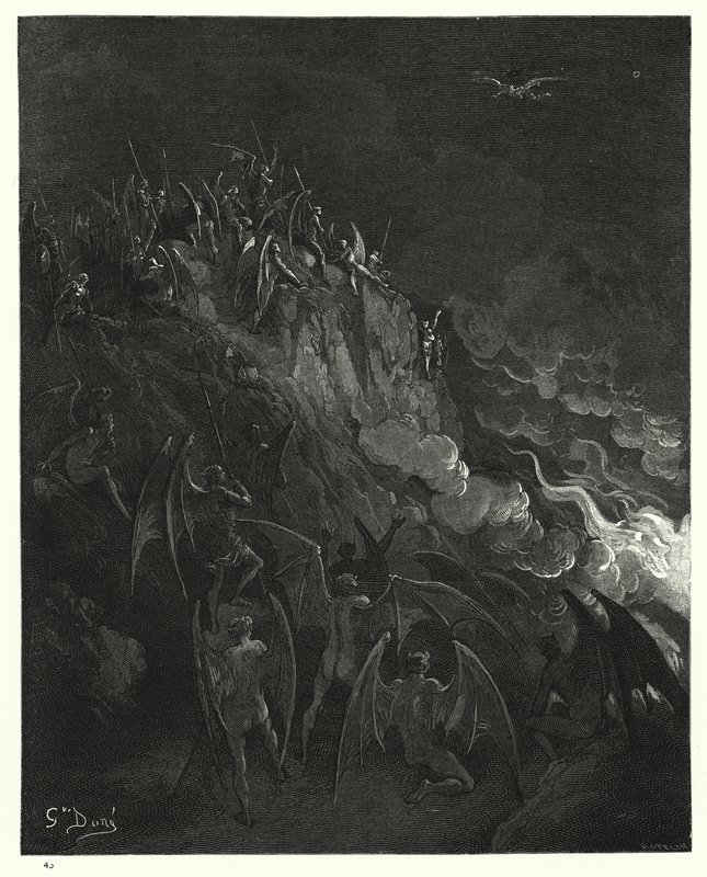 Illustration av Gustave Dore till Miltons Paradise Lost, bok X, raderna 439-441. av Gustave Dore