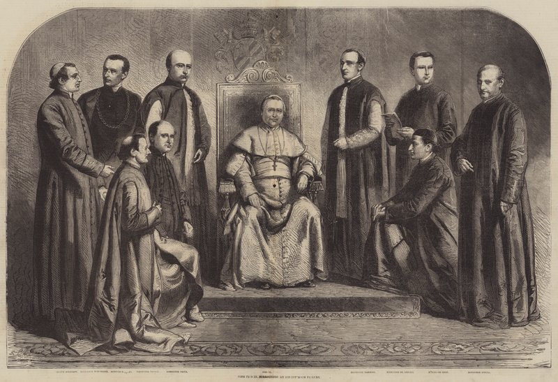 Påven Pius IX omgiven av sina intima vänner av Gustave Janet