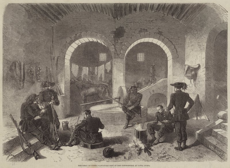 Belägringen av Gaeta, avancerad post av piemonteserna i Santa Agata av Gustave Janet