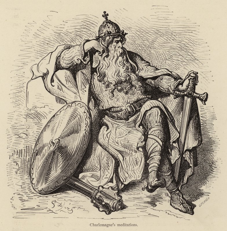 Charlemagnes meditationer av Gustave after Dore