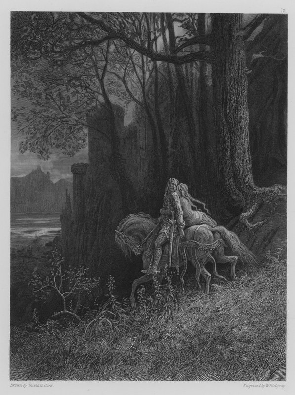 Geraint och Enid rider iväg av Gustave after Dore