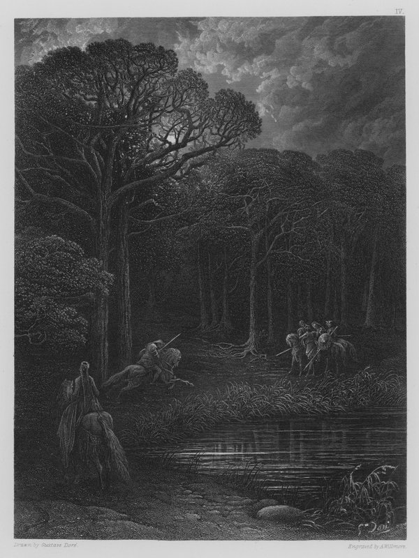 Geraint anfaller banditerna av Gustave after Dore