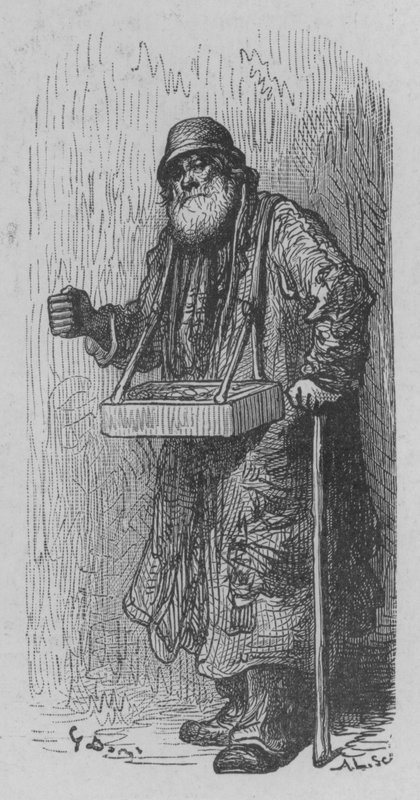 Tändstickshandlaren av Gustave after Dore