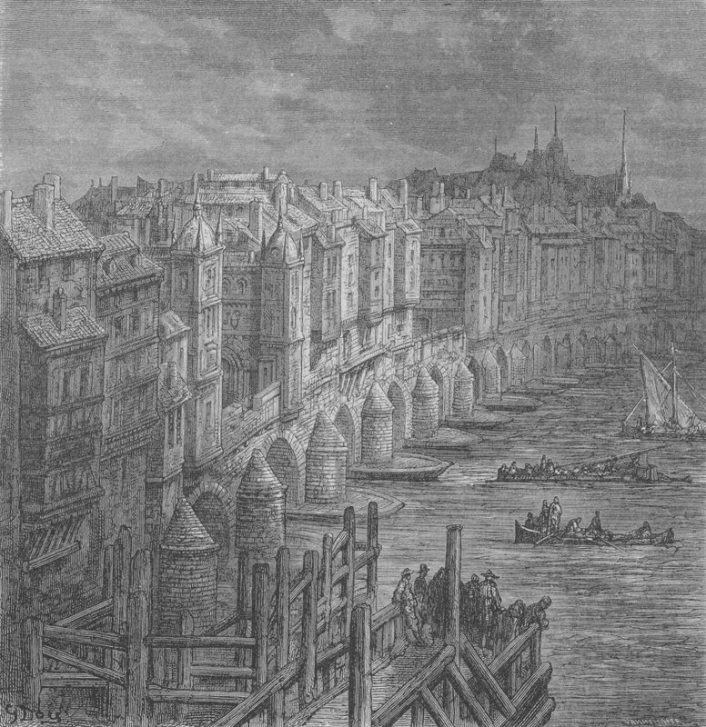 London Bridge år 1694 av Gustave after Dore