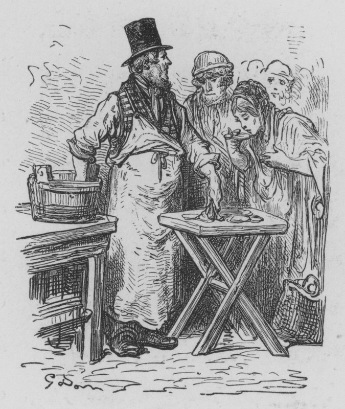 Ostronhandlare av Gustave after Dore