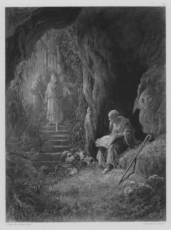 Grottscenen av Gustave after Dore