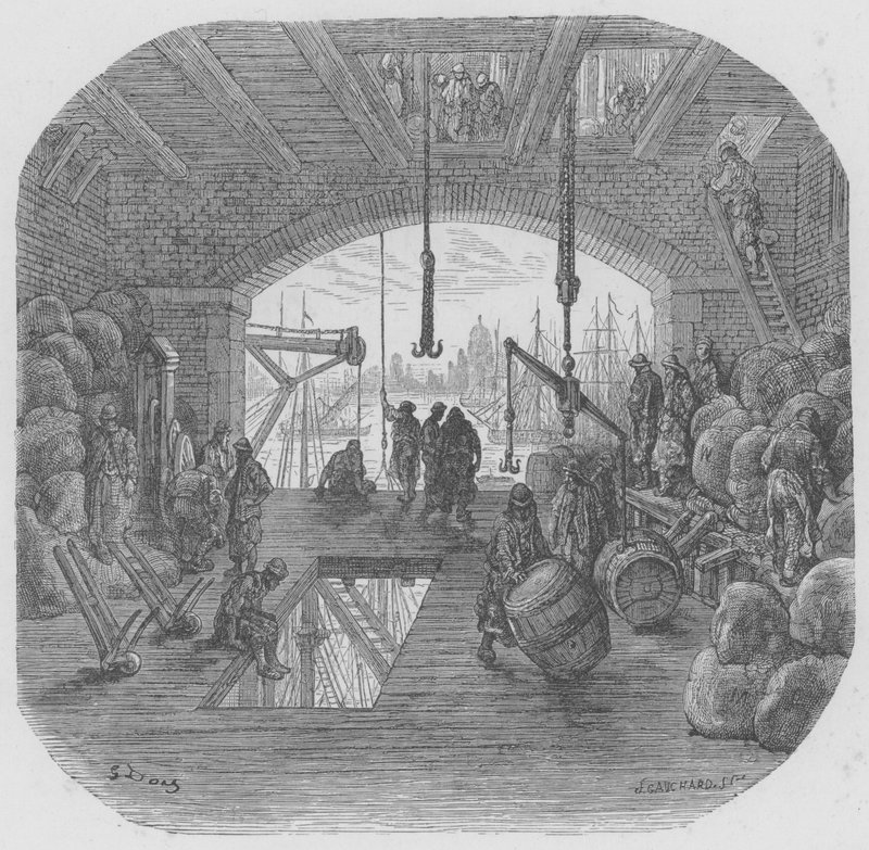 Ett lager i La Cite av Gustave after Dore