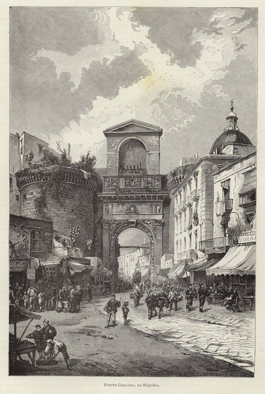 Porta Capuana i Neapel av Gustave Bauernfeind