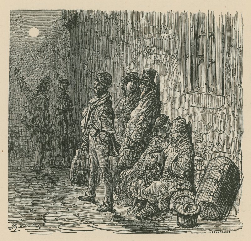 En scen av livet i London av Gustave Dore