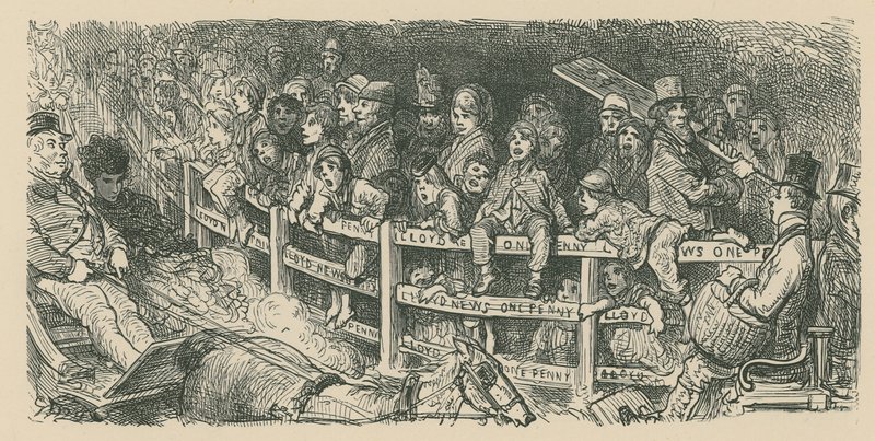 Folkmassor tittar på vagnsracing av Gustave Dore