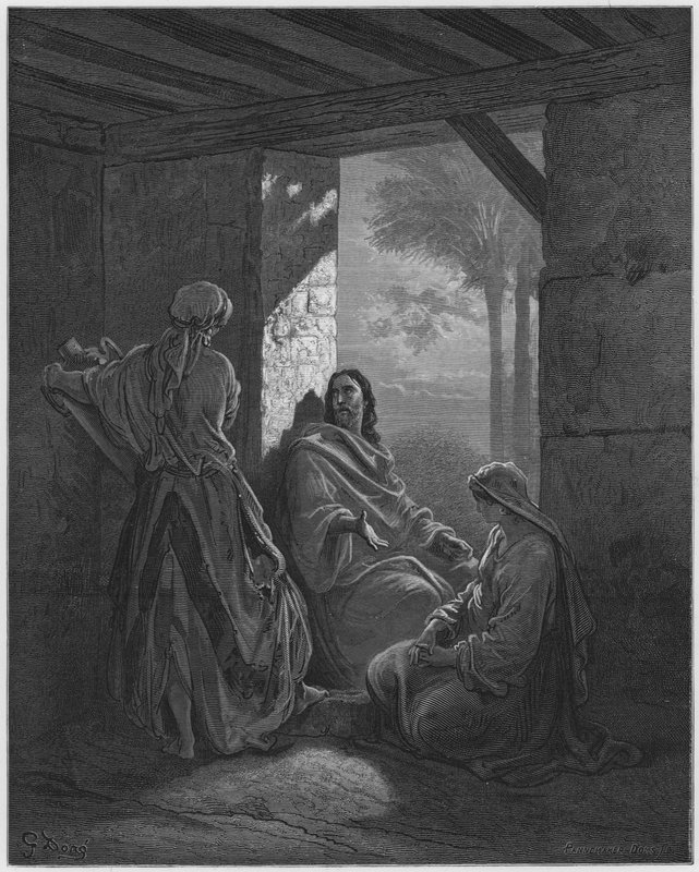 Gustave Dore Bibeln: Jesus i Martas och Marias hus av Gustave Dore