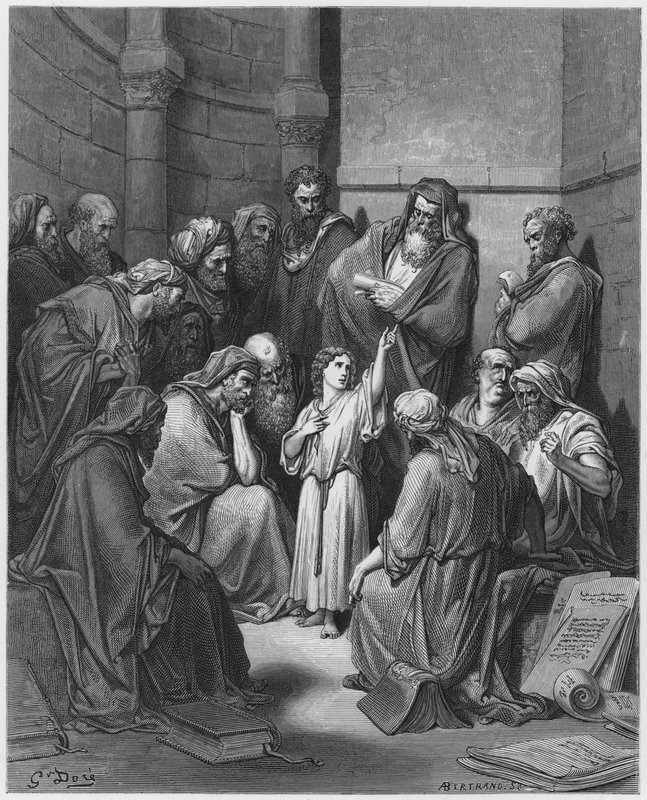 Gustave Dore Bibeln: Jesus med läkarna av Gustave Dore