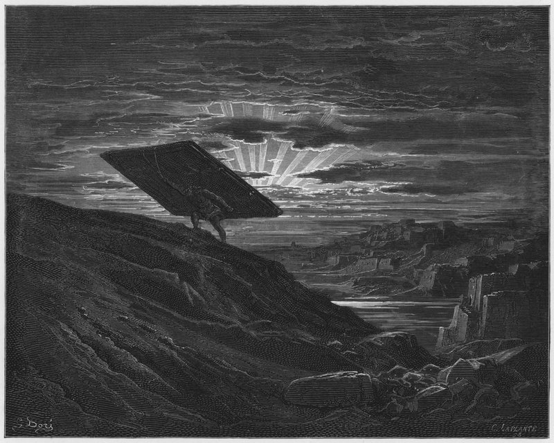 Gustave Dore Bibeln: Simson bär bort portarna till Gaza av Gustave Dore
