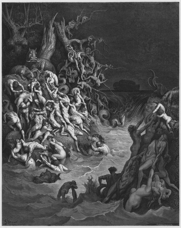 Gustave Dore Bibeln: Världen förstörs av vatten av Gustave Dore