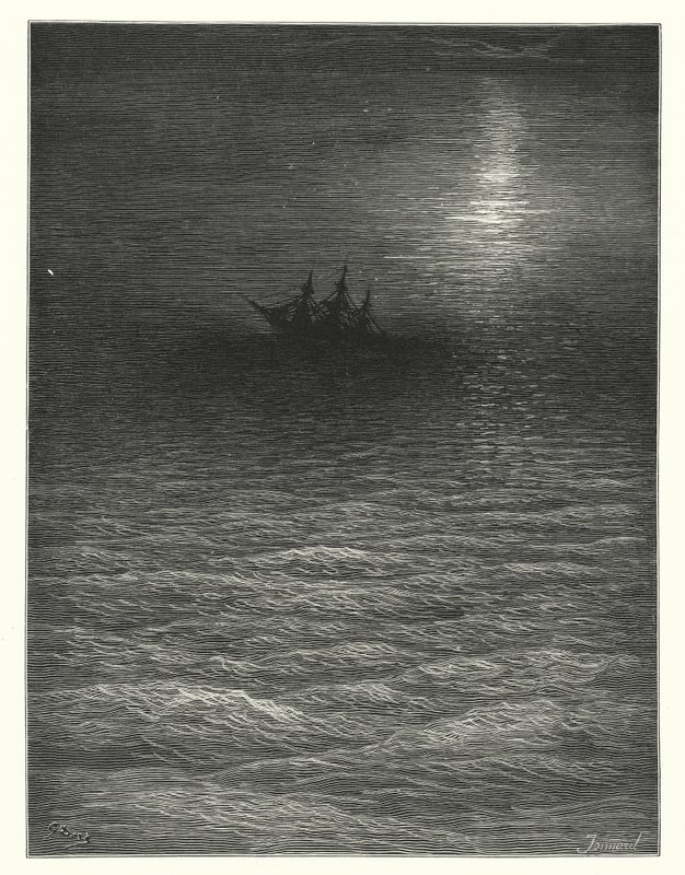 Gustave Dore illustration till Coleridges Rime of the Ancient Mariner (gravyr) av Gustave Dore