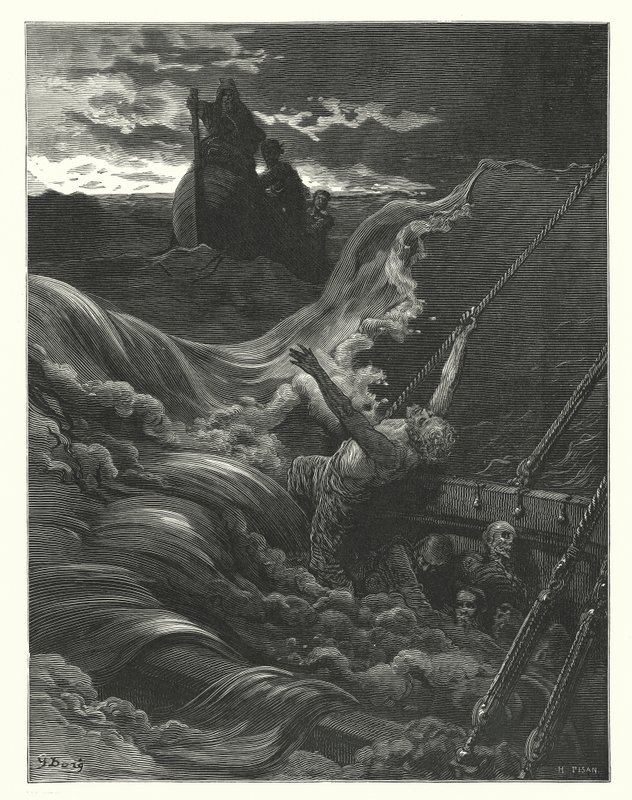 Gustave Dore illustration till Coleridges Rime of the Ancient Mariner (gravyr) av Gustave Dore