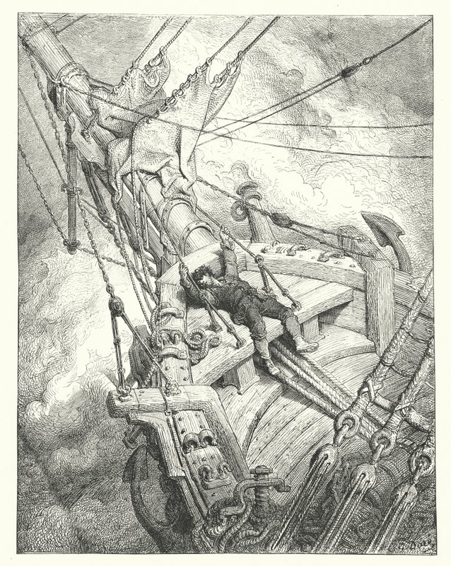 Gustave Dore-illustration till Coleridges Rime of the Ancient Mariner (gravyr) av Gustave Dore