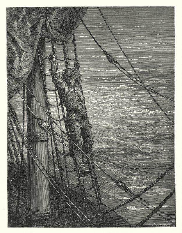 Gustave Dore-illustration till Coleridges Rime of the Ancient Mariner (gravyr) av Gustave Dore