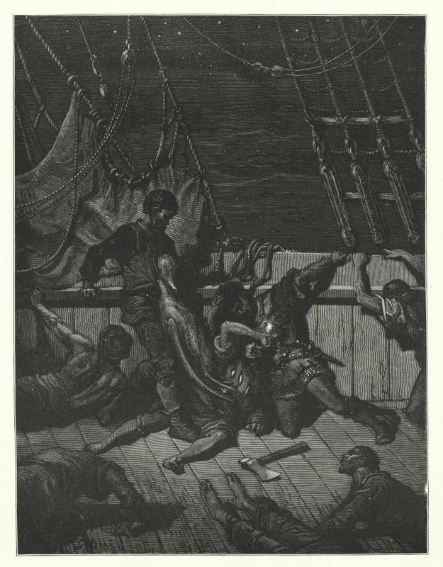Gustave Dore-illustration till Coleridges Rime of the Ancient Mariner (gravyr) av Gustave Dore