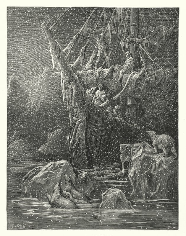 Gustave Dore-illustration till Coleridges Rime of the Ancient Mariner (gravyr) av Gustave Dore