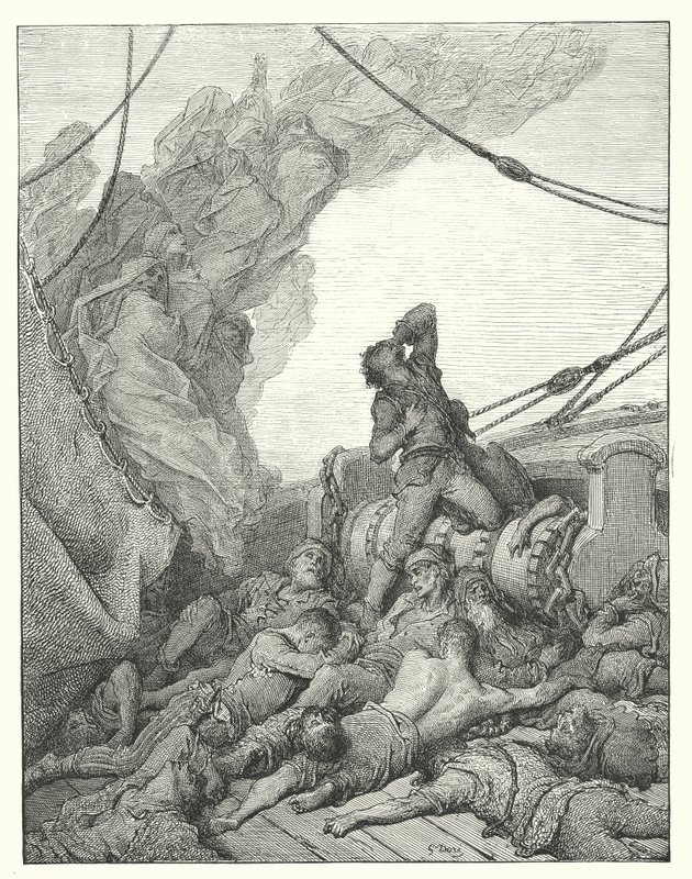 Gustave Dore-illustration till Coleridges Rime of the Ancient Mariner (gravyr) av Gustave Dore