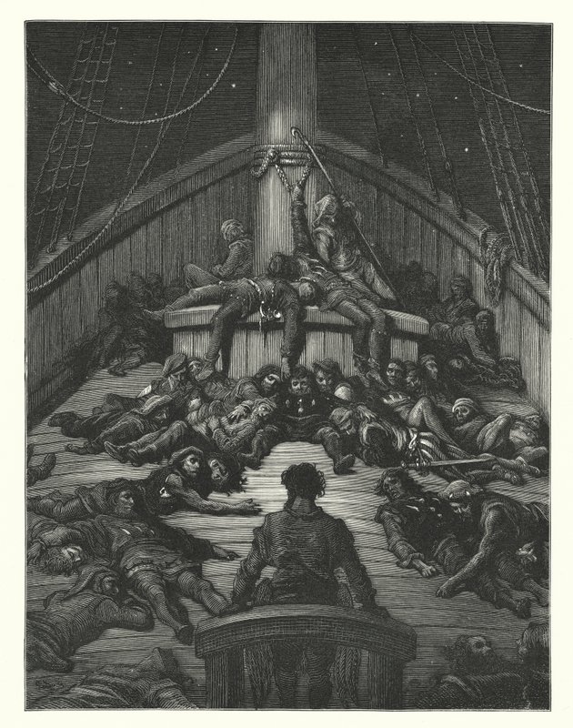 Gustave Dore-illustration till Coleridges Rime of the Ancient Mariner (gravyr) av Gustave Dore