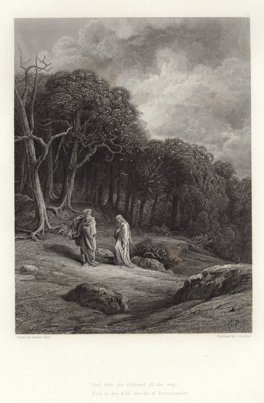 Illustration för Vivien av Alfred Tennyson av Gustave Dore
