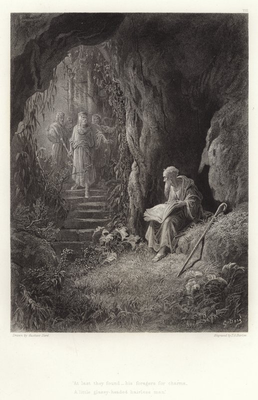 Illustration för Vivien av Alfred Tennyson av Gustave Dore