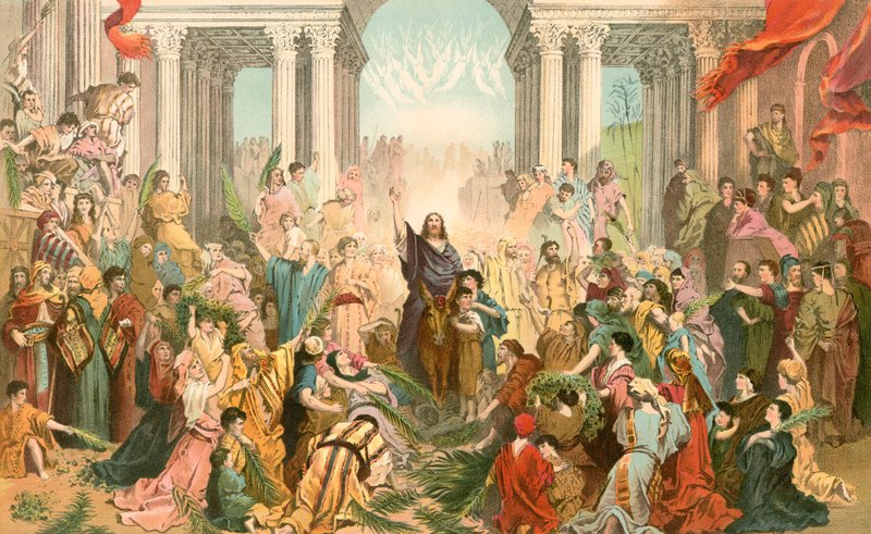 Jesus går in i Jerusalem av Gustave Dore