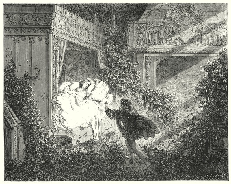 Törnrosa; Törnrosa (gravyr) av Gustave Dore