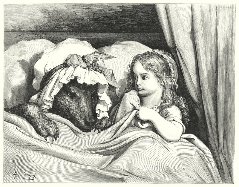 Le Petit Chaperon Rouge; Rödluvan (gravyr) av Gustave Dore