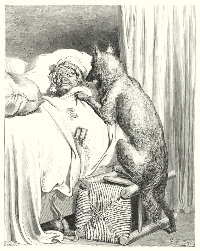 Le Petit Chaperon Rouge; Rödluvan (gravyr) av Gustave Dore