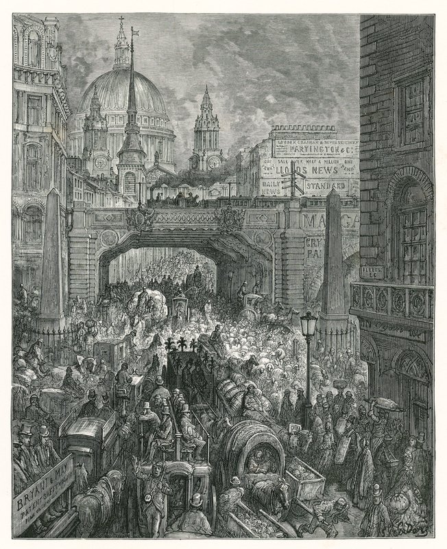 Ludgate Hill (gravyr) av Gustave Dore