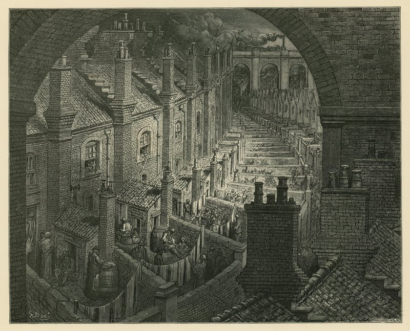 Över London med tåg av Gustave Dore