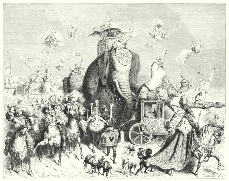 Åsneskinn; Åsneskinn (gravyr) av Gustave Dore