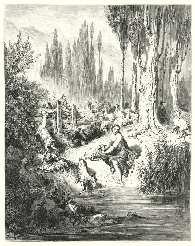 Petau-de "och; åsneskinn av Gustave Dore