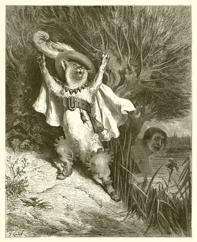 Katten i stövlar, ca 1868 av Gustave Dore