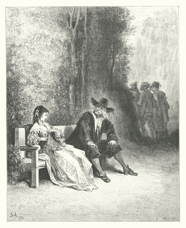 La Fontaines fabler: Jungfrun (gravyr) av Gustave Dore