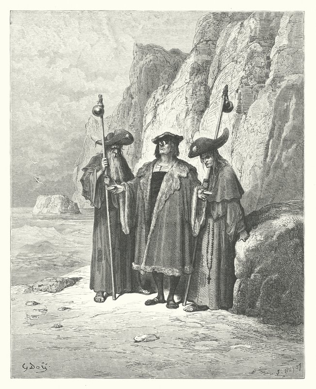 La Fontaines fabler: Ostronet och dess fordringsägare (gravyr) av Gustave Dore