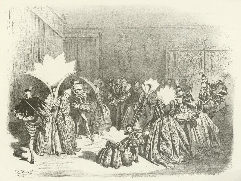 Jig-A Ball under Henry III:s regeringstid (gravyr) av Gustave Dore