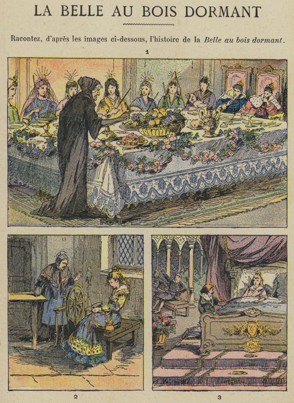 Törnrosa (färg litho) av Gustave Fraipont