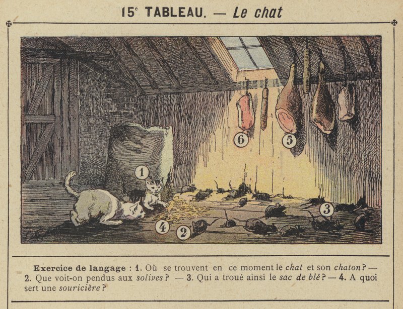 Le chat (färg litho) av Gustave Fraipont